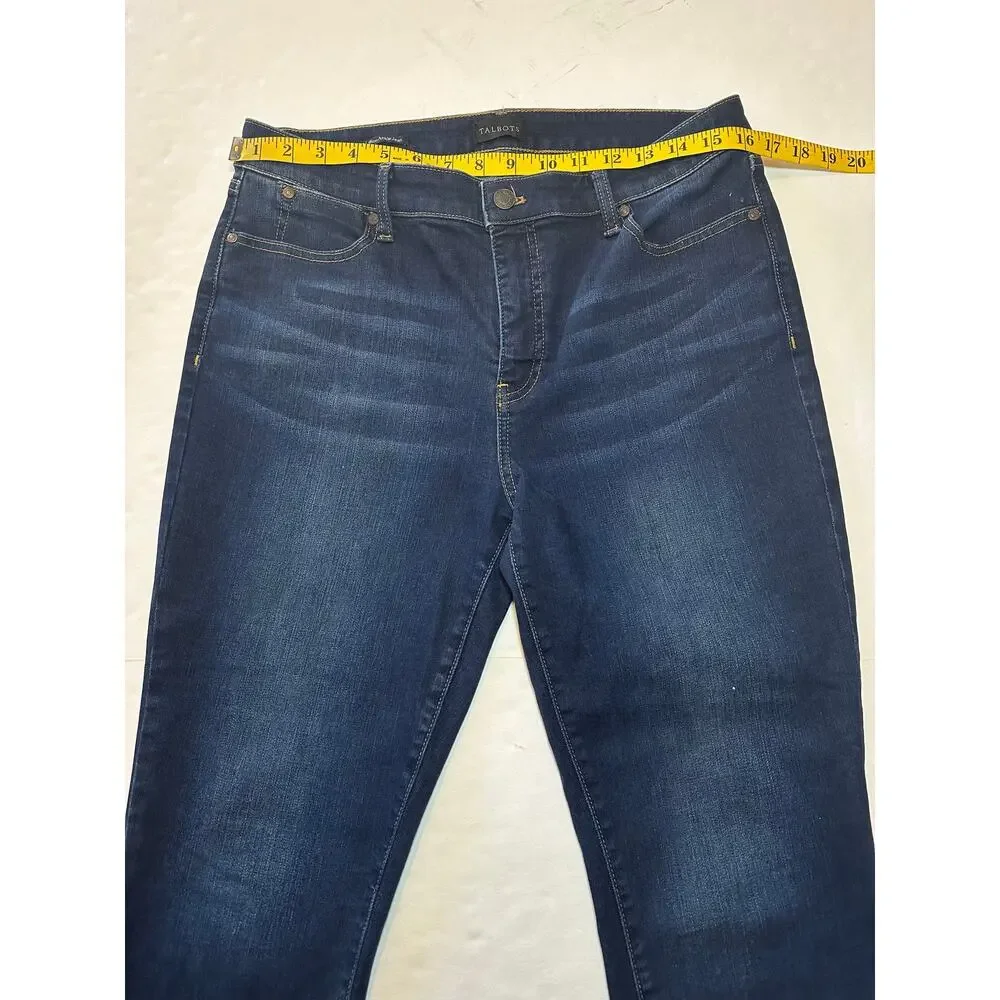 Talbots Denim Slim Ankle Jeans Dark Wash Women’s Size 12 Petite Stretch - Picture 4 of 8